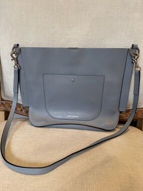 Stuart Weitzman Slate Gray Leather Shoulder Bag